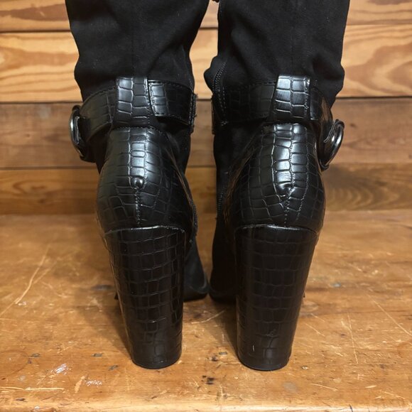 Faux Suede Black Boots - Picture 5 of 6